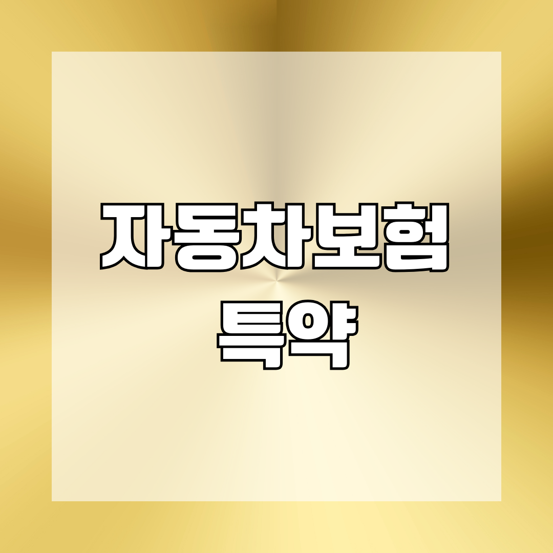 자동차보험 특약